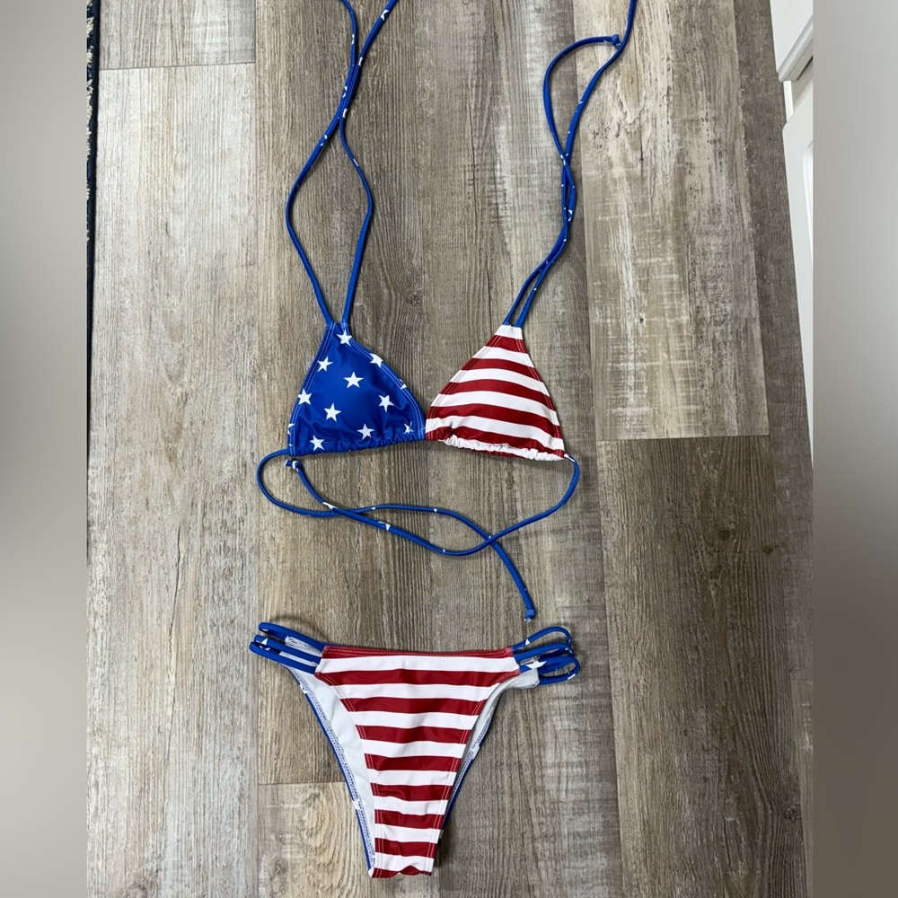 Patriotic Stars and Stripes Bikini NWOT